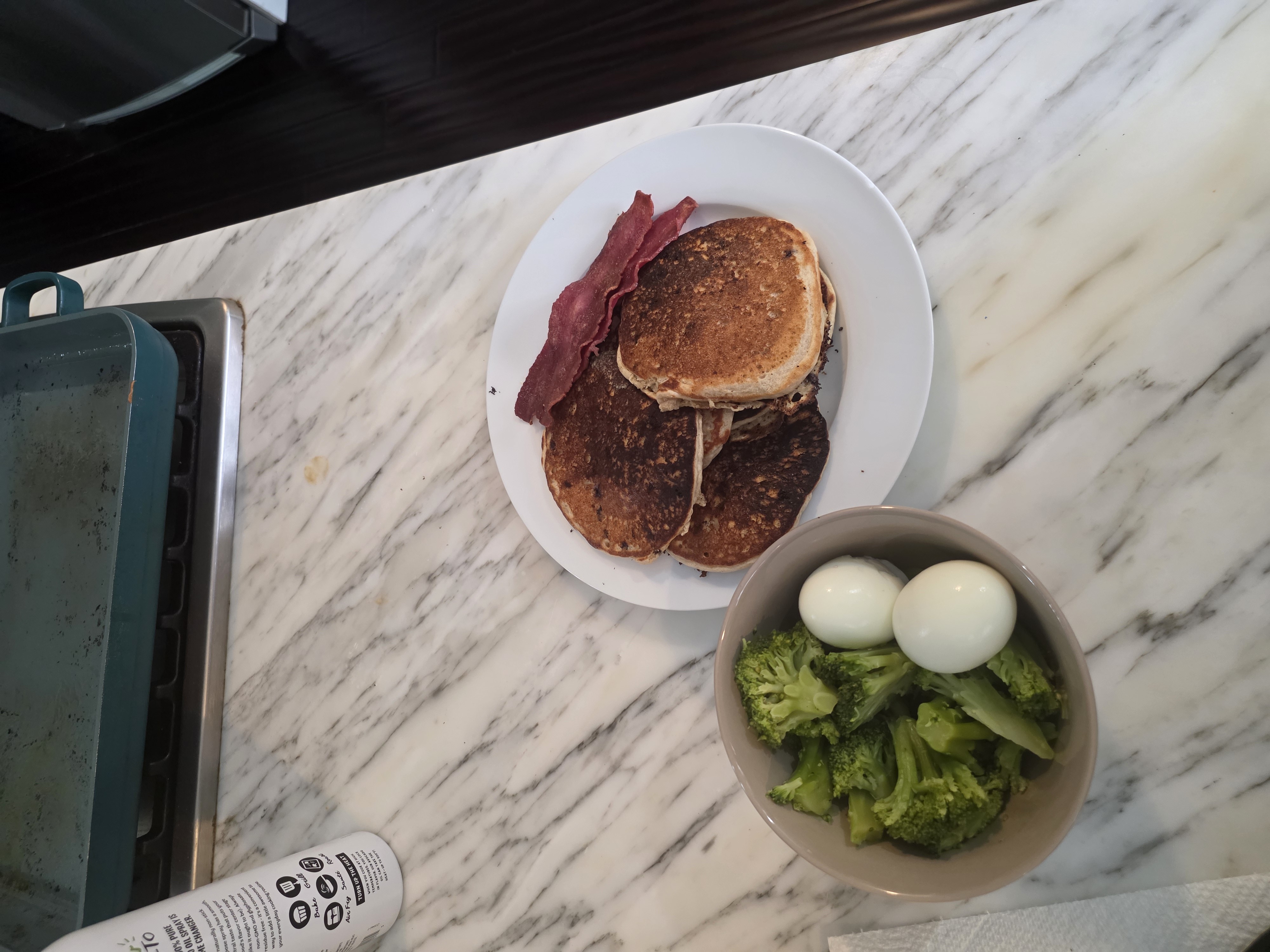 Pancakes Eggs Broccoli