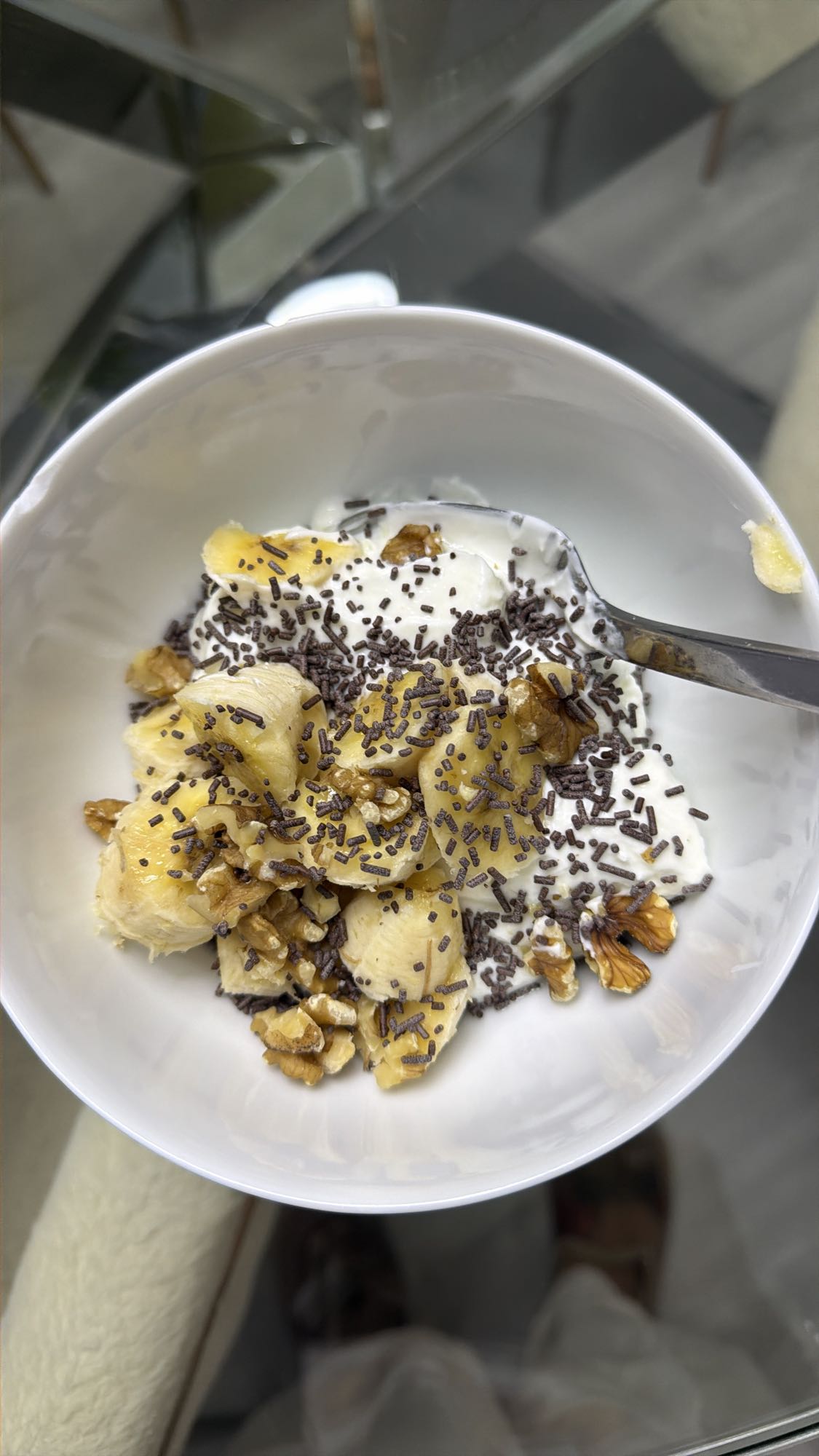 yogur con plátano