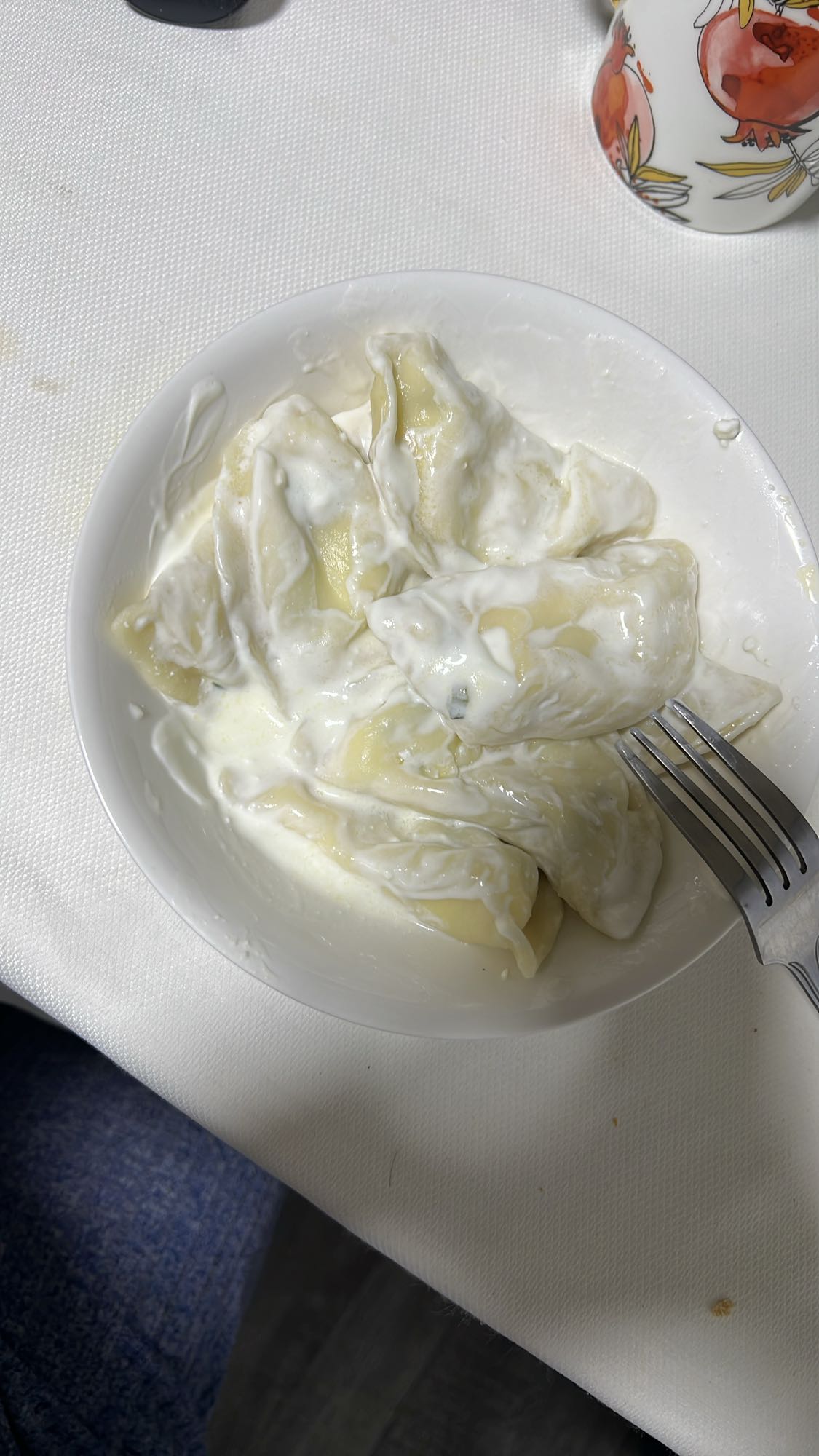 Вареники со сметаной
