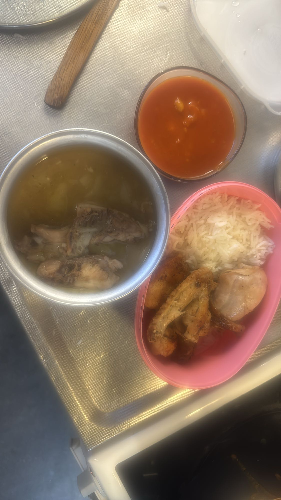 Kyckling med ris och soppa