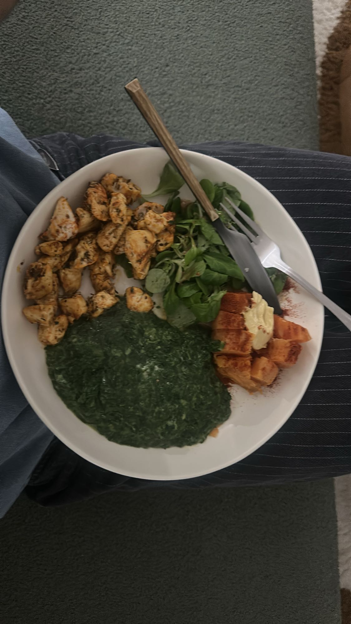 Poulet épinards patate