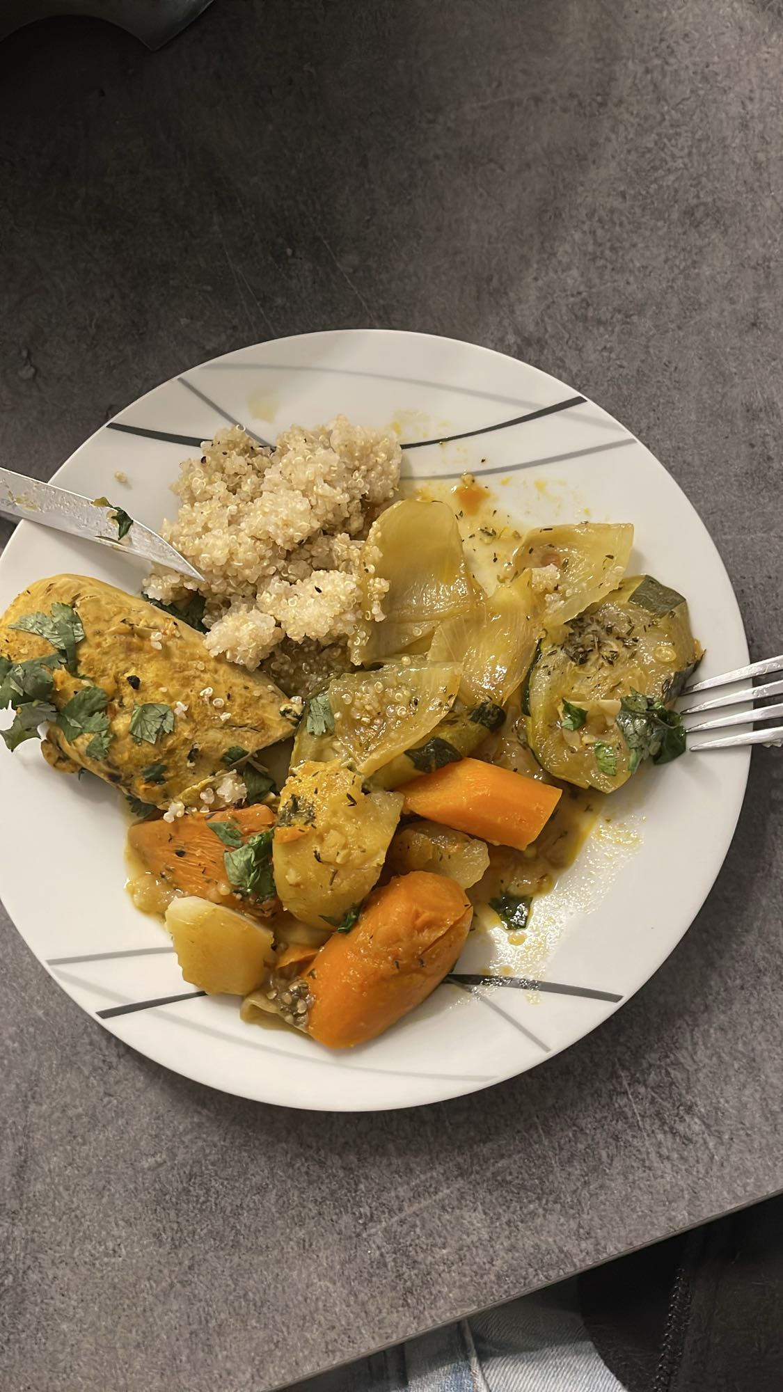 Poulet quinoa légumes