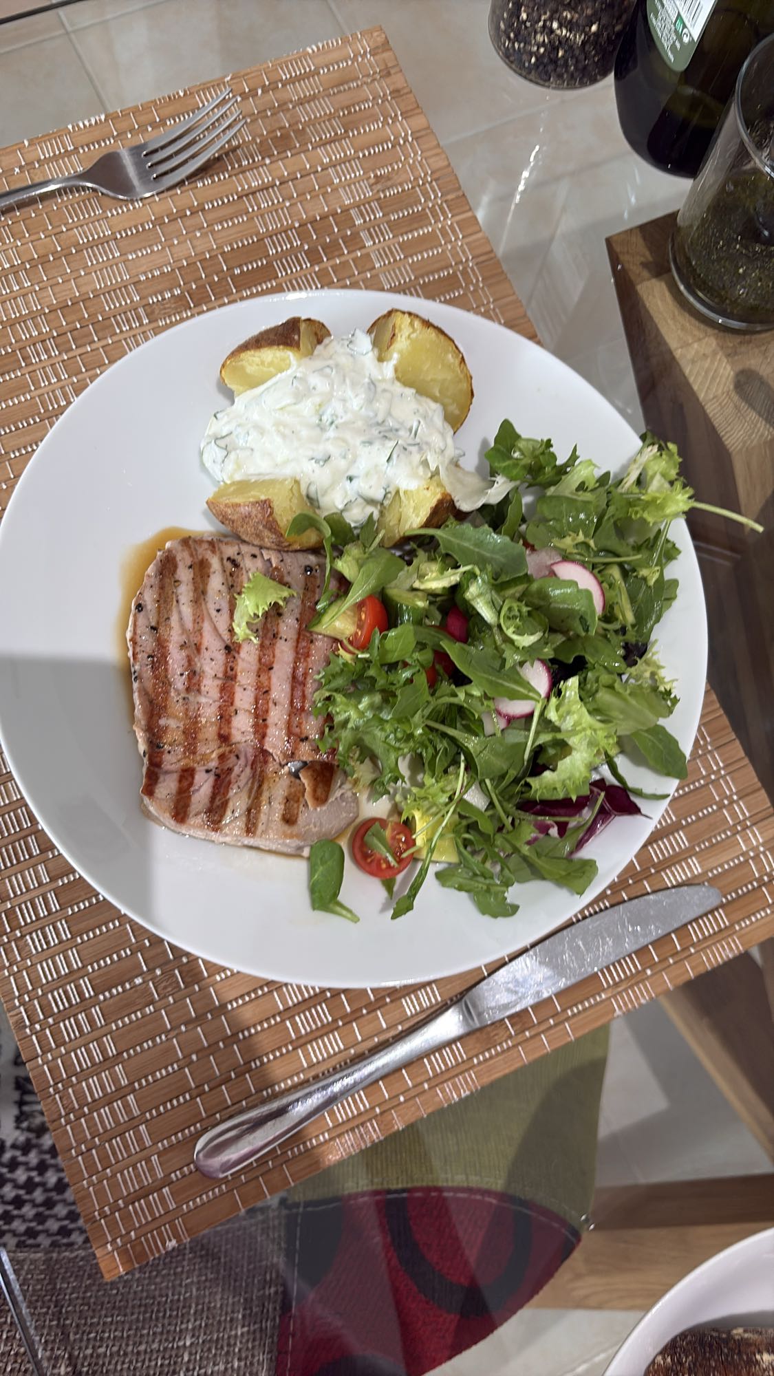 Grilled Tuna Steak with Potato