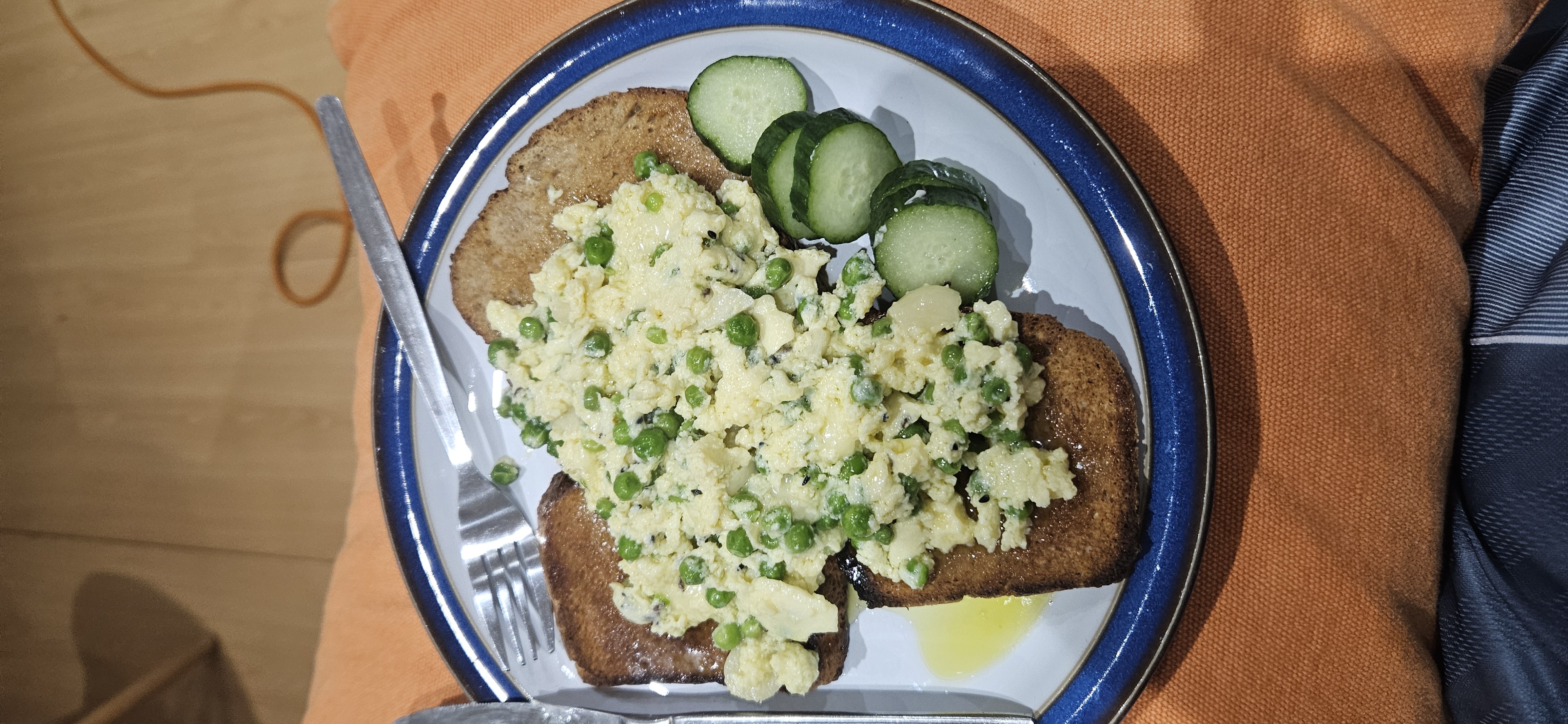 Egg Pea Toast Plate