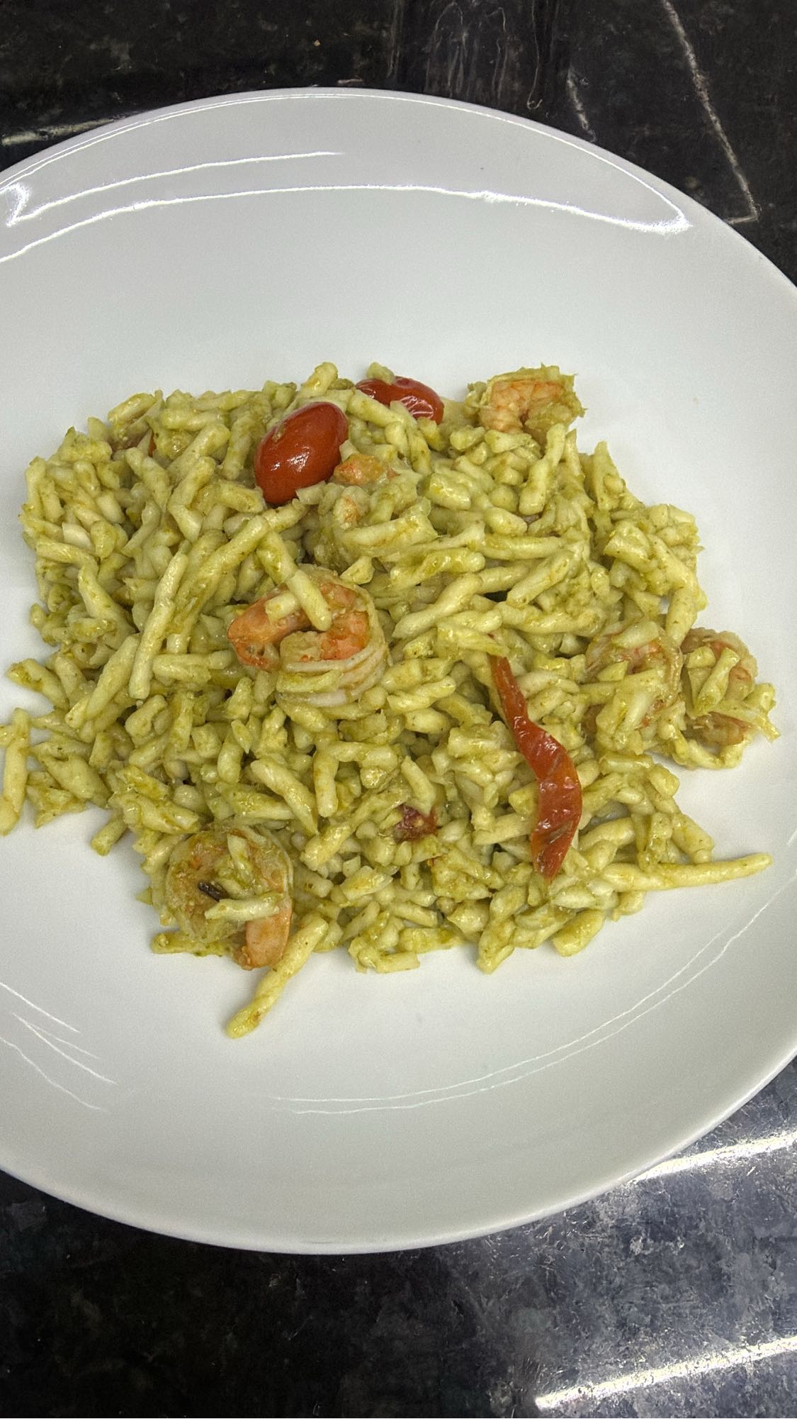 Macarrão com camarão
