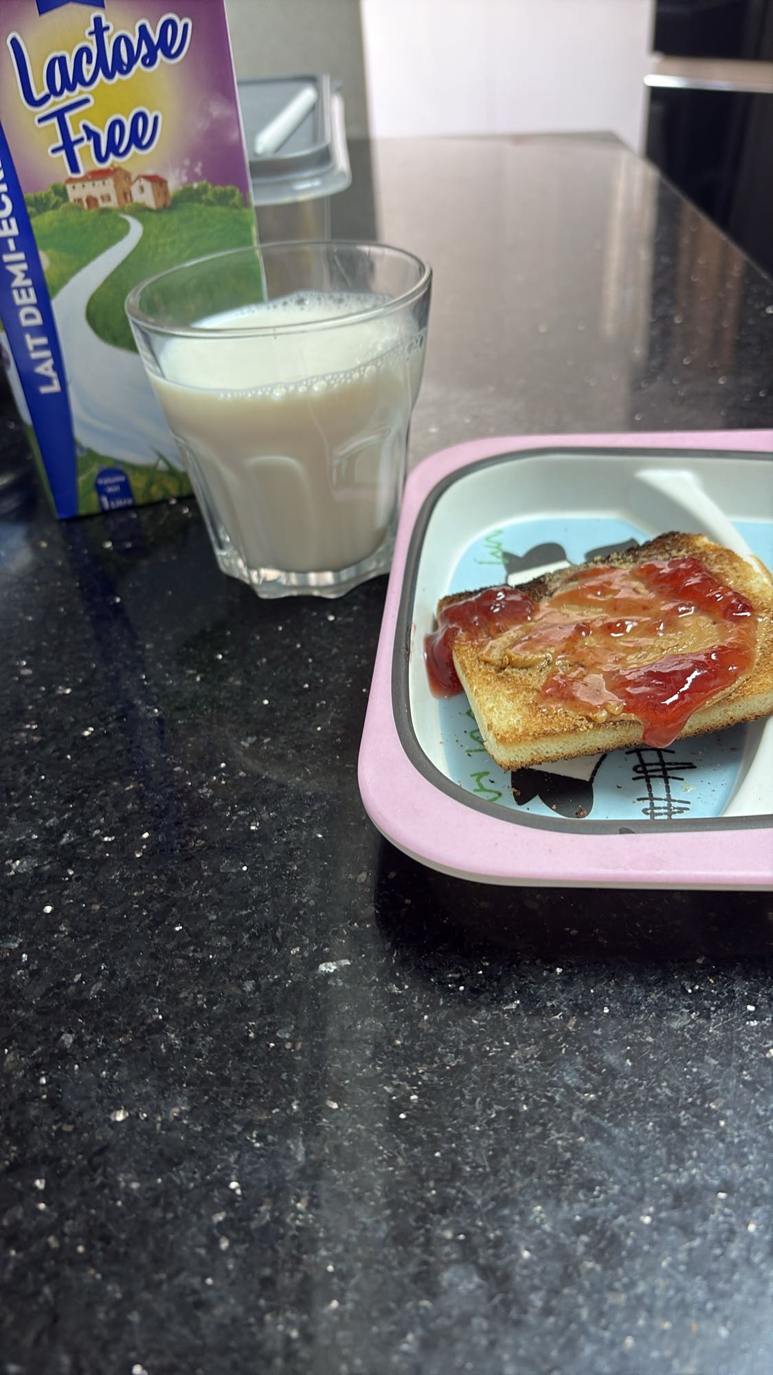 PBJ Toast with Milk
