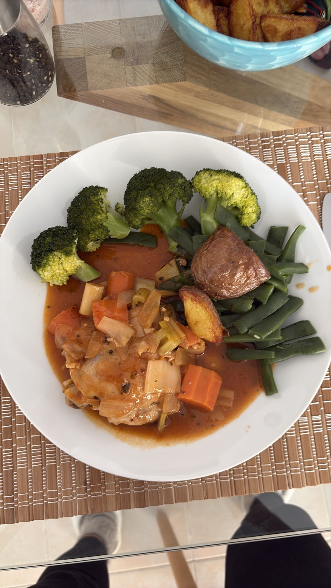 Chicken Veg Stew Plate