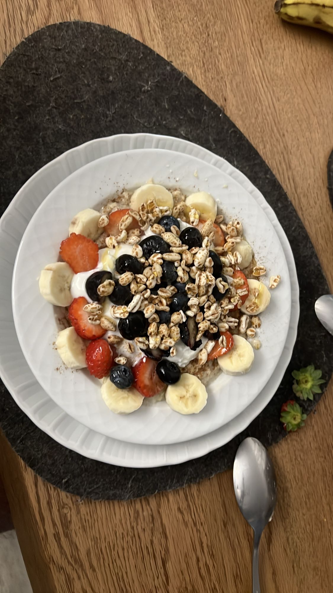 Porridge con frutta