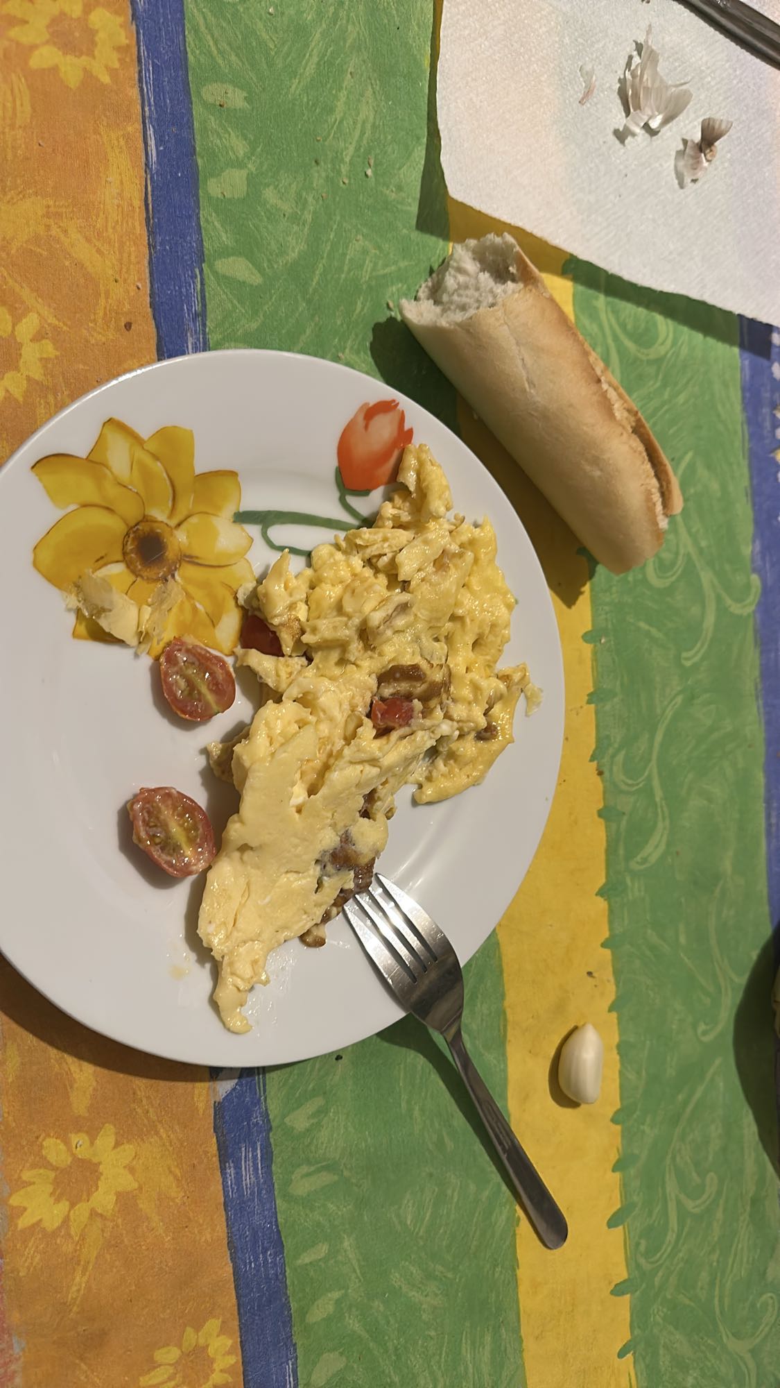 Scrambled Eggs and Bread