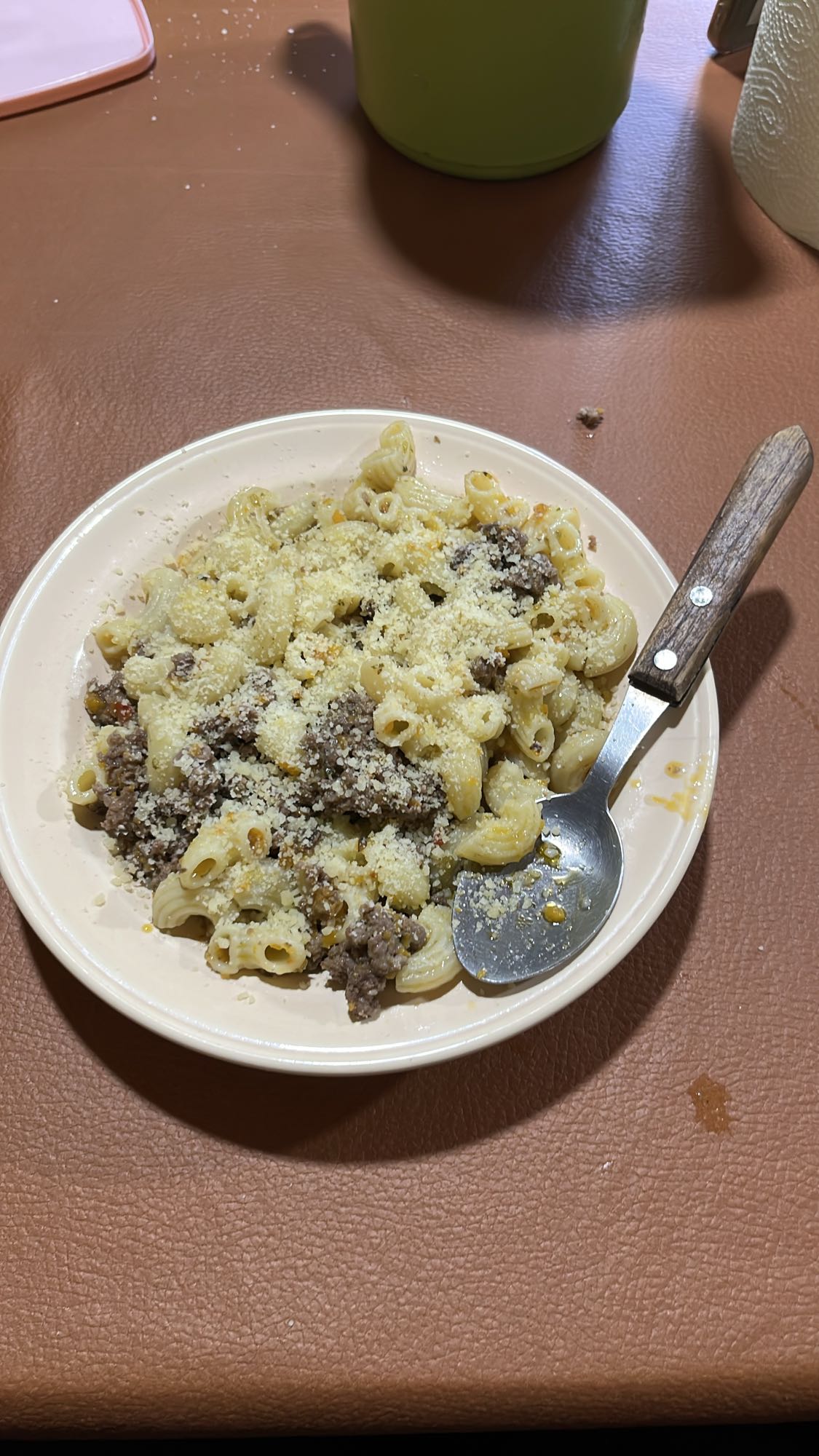pasta con carne y queso