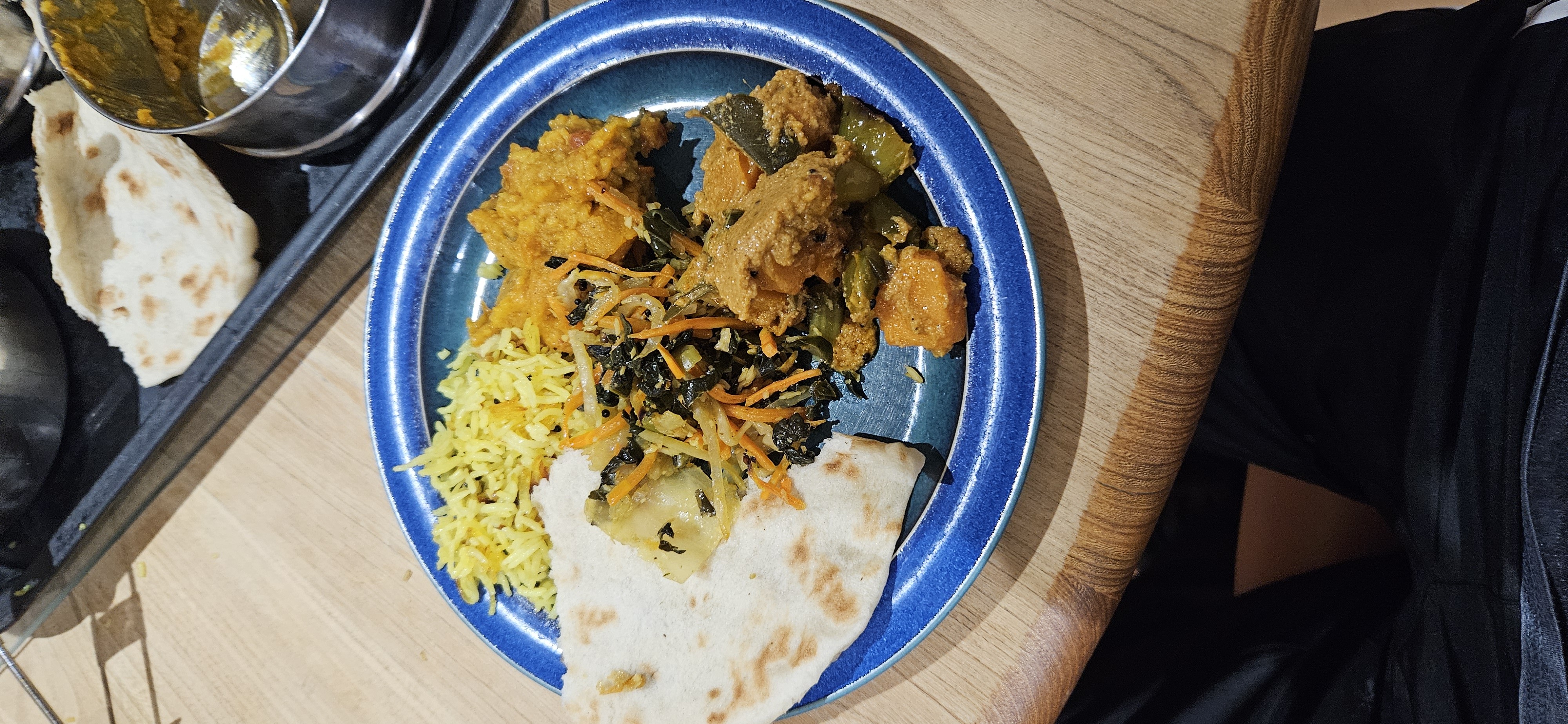 Rice Veg Curry and Naan