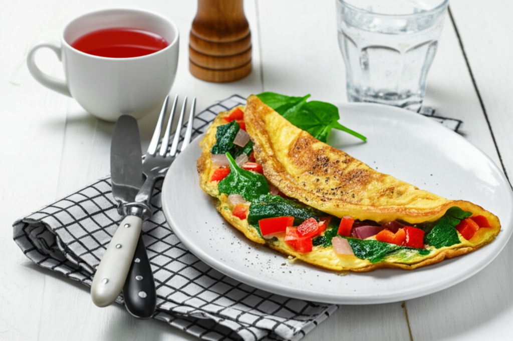 Energiboostande Ägg- och Spenatomelett