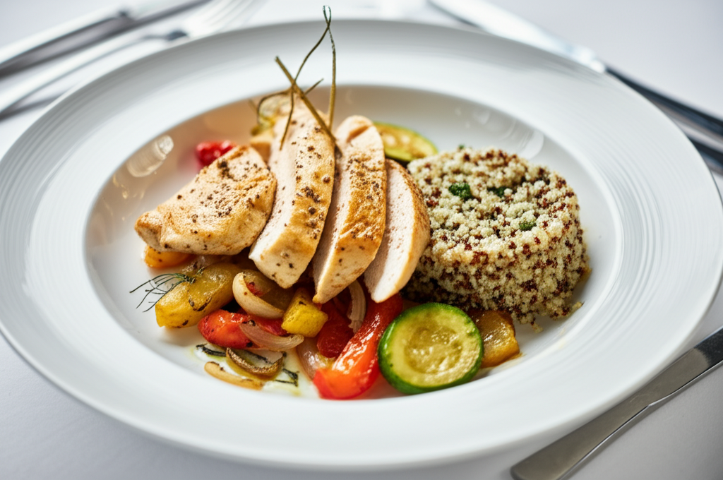 Poulet Grillé aux Quinoa et Légumes