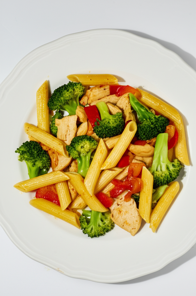 Kremalı Tavuk ve Sebzeli Makarna