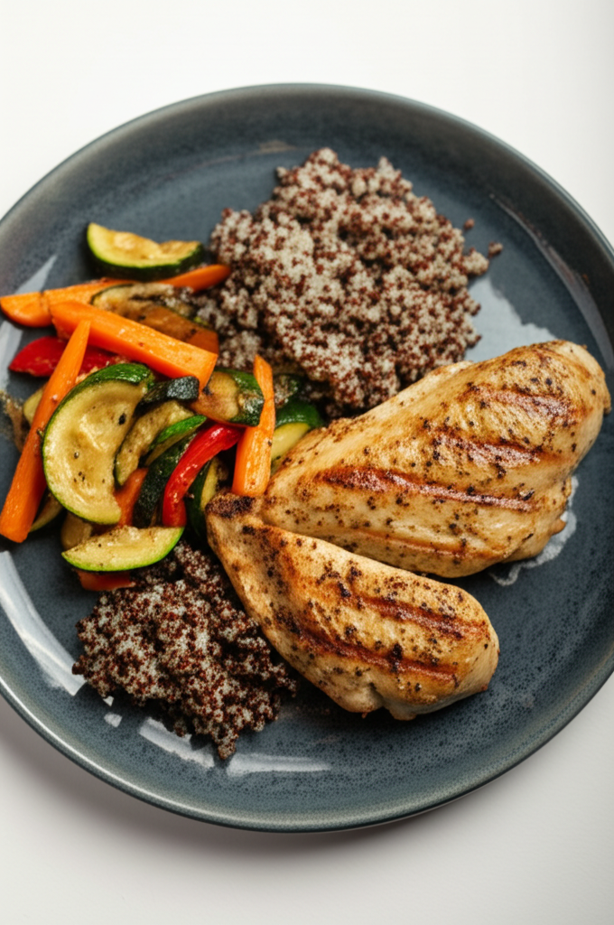 Grillad Kyckling med Quinoa och Rostade Grönsaker