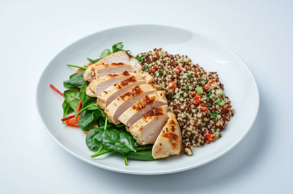 Grillad Kycklingsallad med Quinoa och Färska Grönsaker