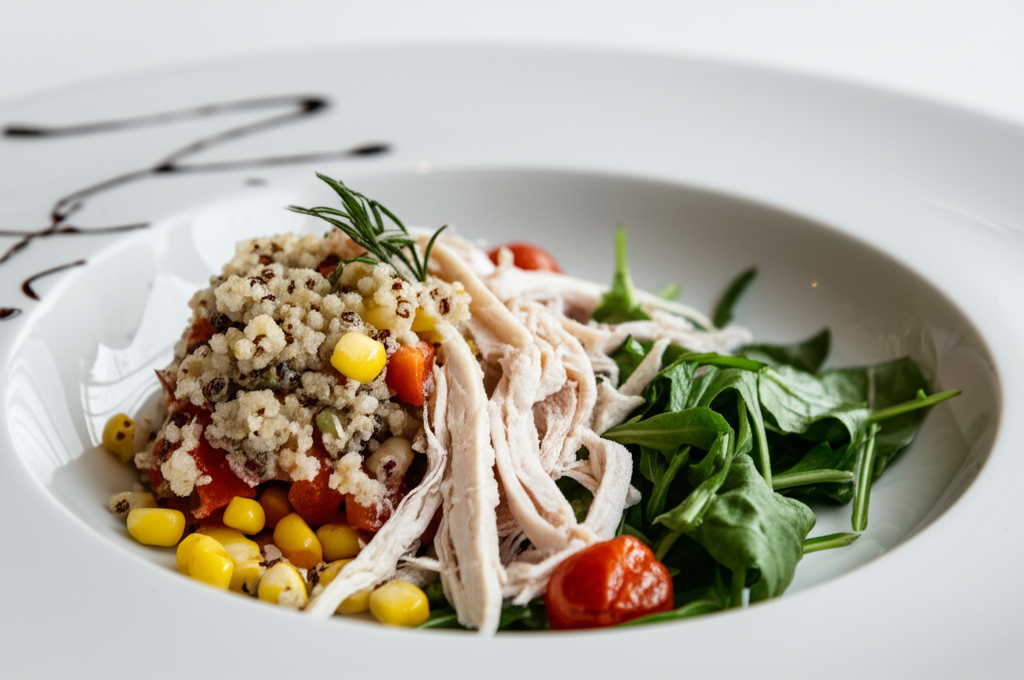 Zeytinyağlı Tavuklu Kinoa Salatası