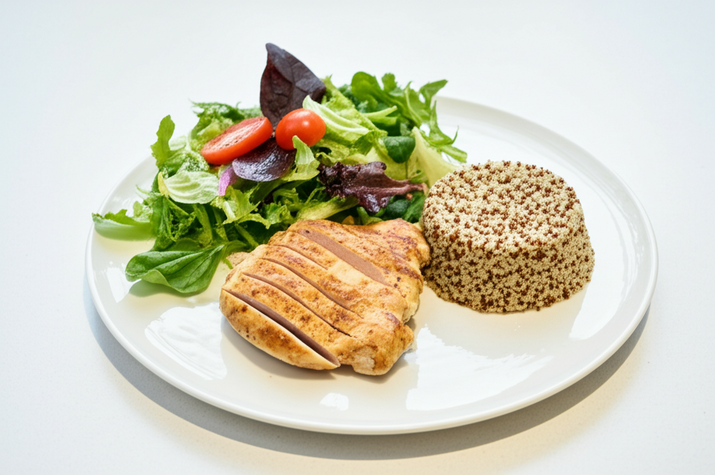 Ψητό Κοτόπουλο με Κινόα και Φρέσκα Λαχανικά