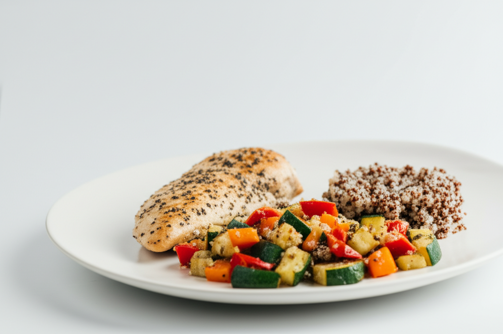 Kycklingfilé med Rostade Grönsaker och Quinoa