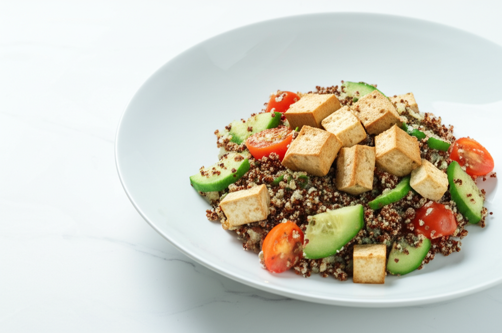 Ensalada de Quinoa y Tofu al Mediterráneo