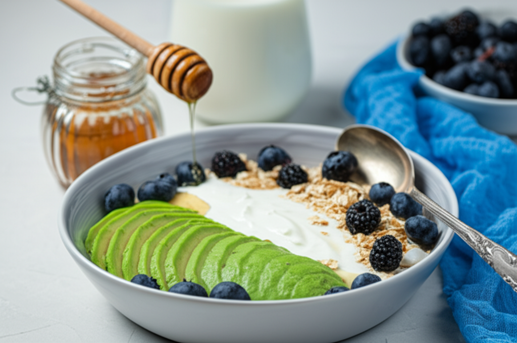 Leichtes Avocado-Quark-Frühstück