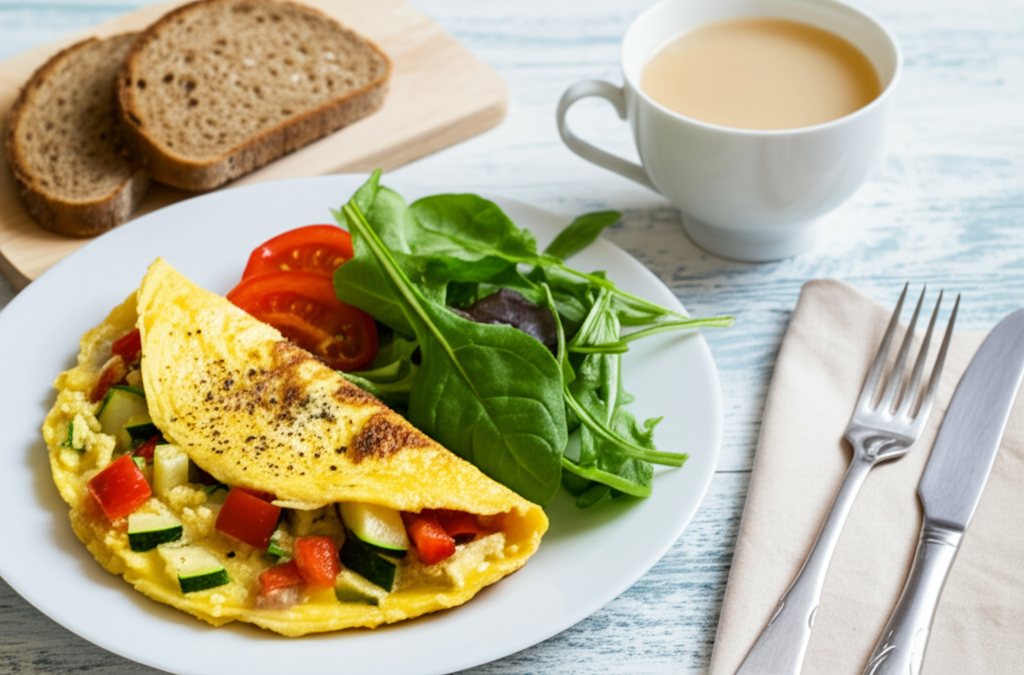 Grönsaksomelett med Fullkornsbröd