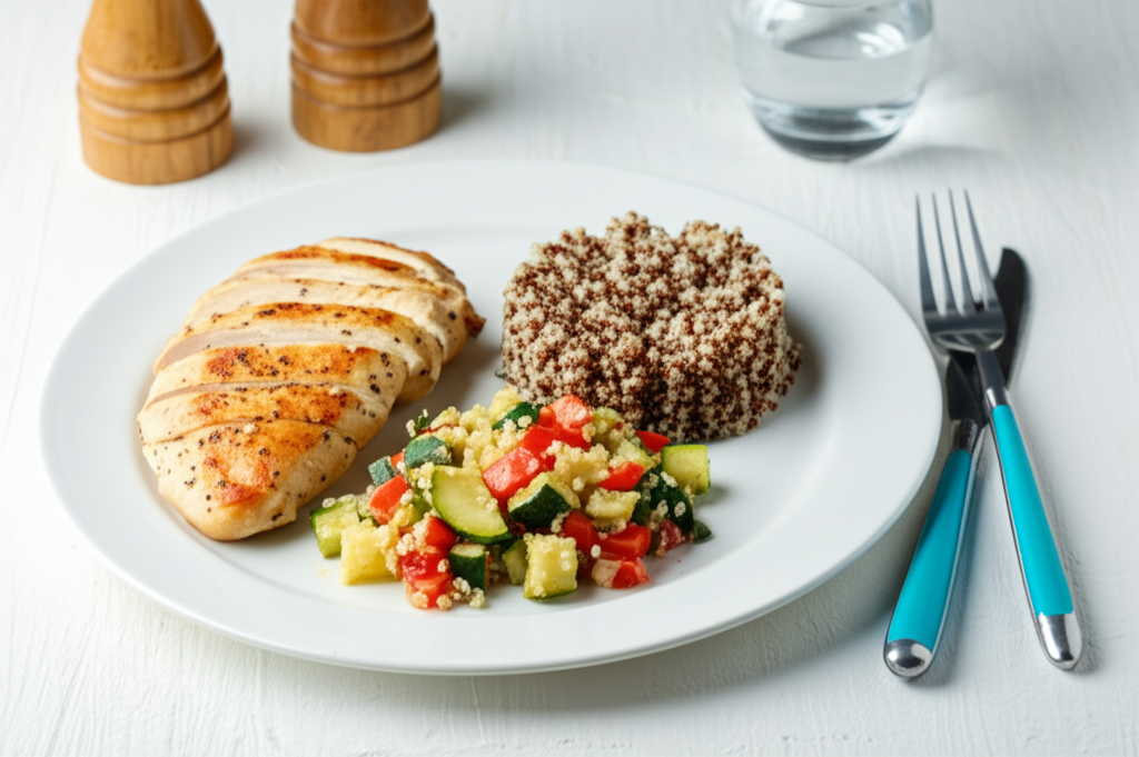 Kycklingfilé med quinoa och grönsaker