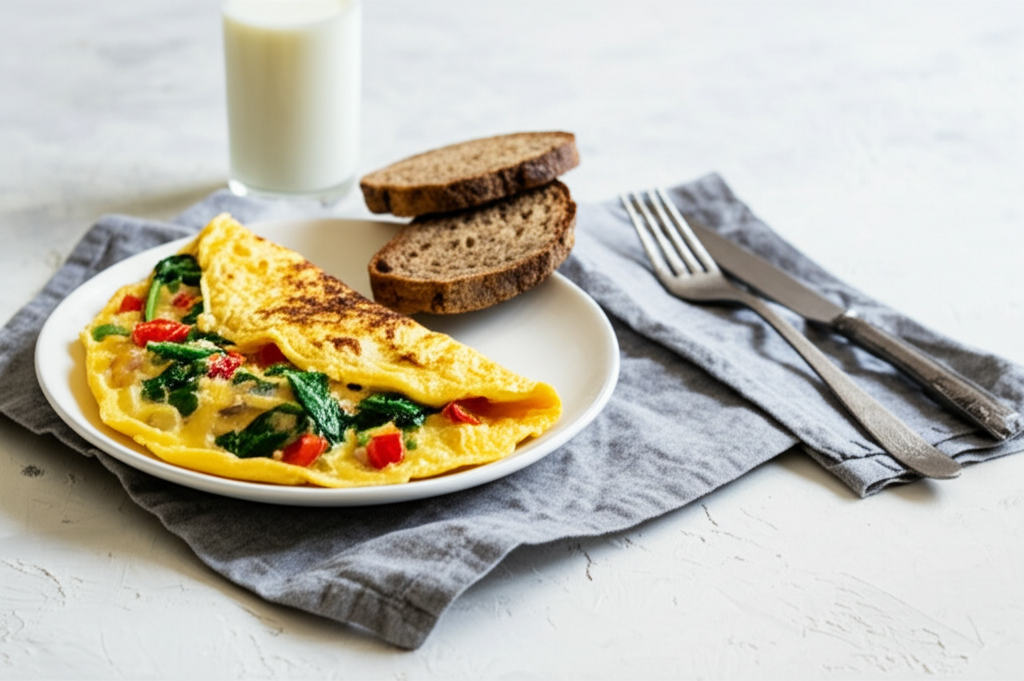 Grönsaksomelett med Fullkornsbröd