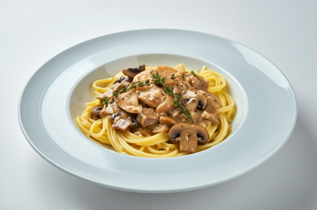 Klassisk Kycklingpasta med Krämig Svampsås