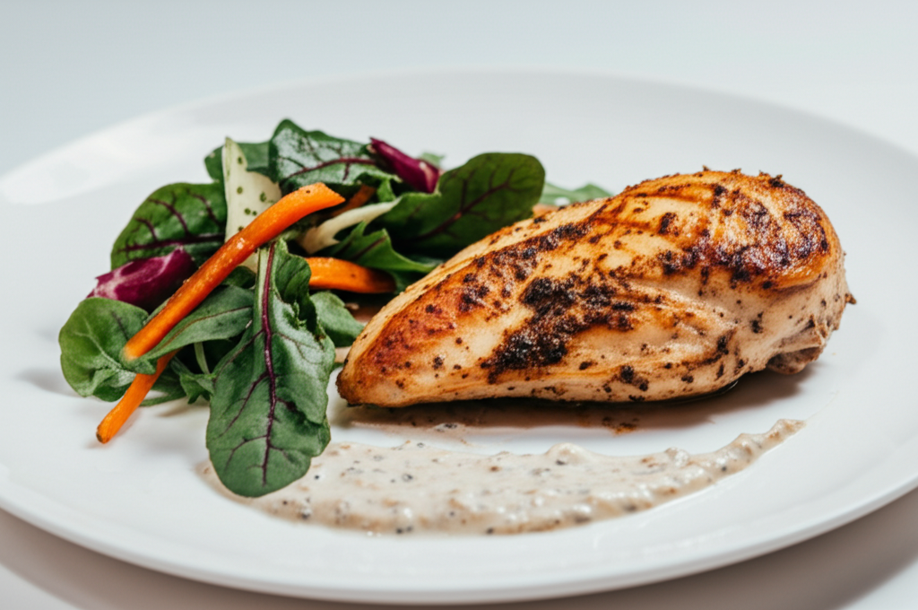 Kryddig Grillad Kyckling med Rostade Grönsaker