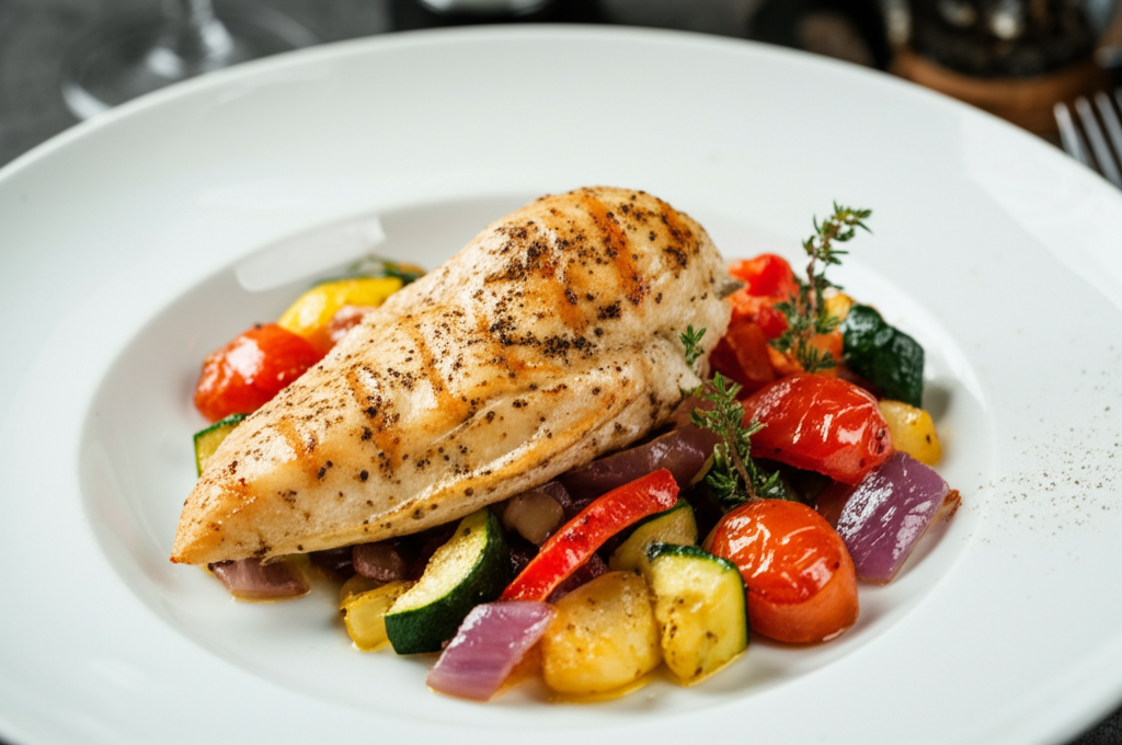Poulet Grillé aux Légumes Méditerranéens