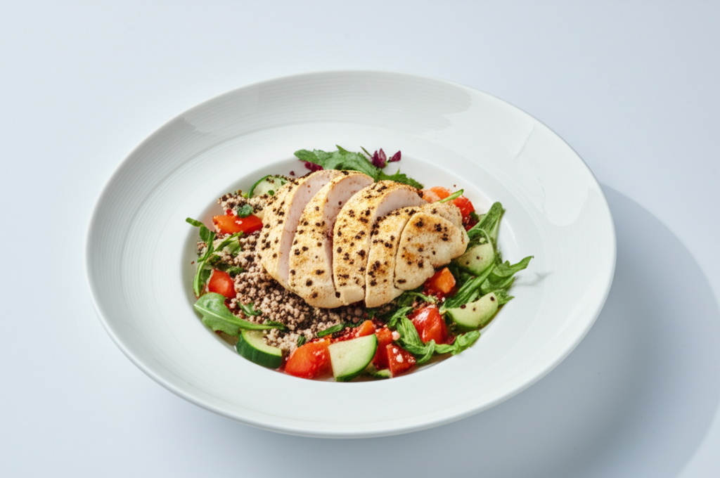 Sałatka z grillowanym kurczakiem i quinoa