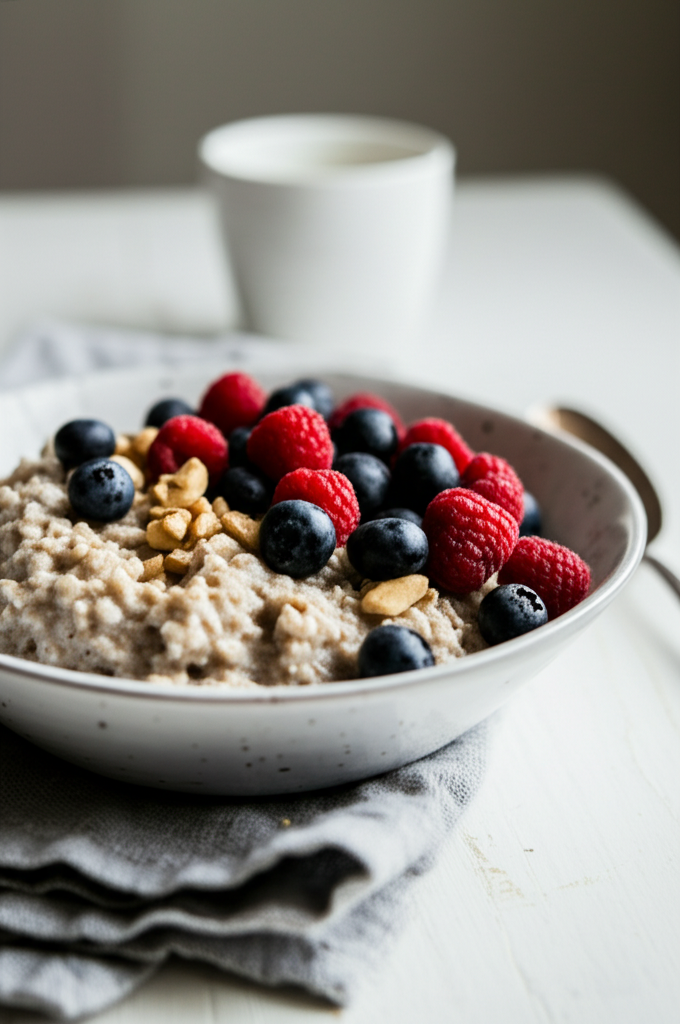 Havregrynsgröt med Bär och Nötter