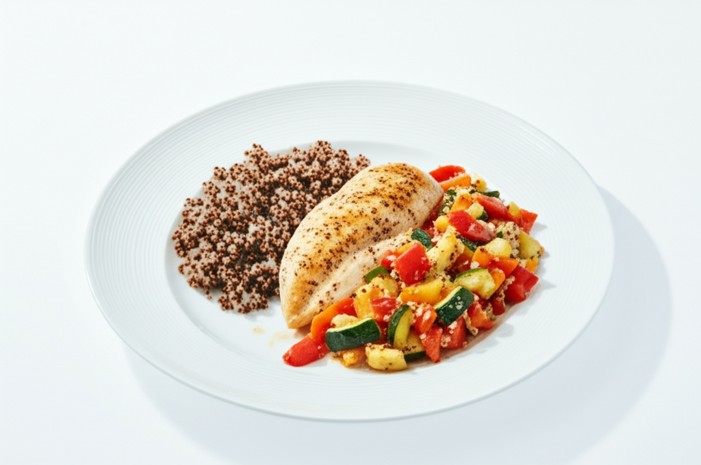 Kycklingfilé med Quinoa och Rostade Grönsaker