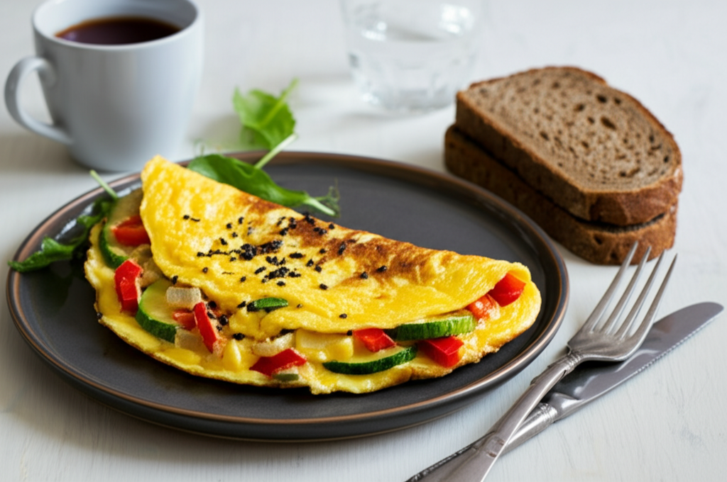 Grönsaksomelett med Fullkornsbröd