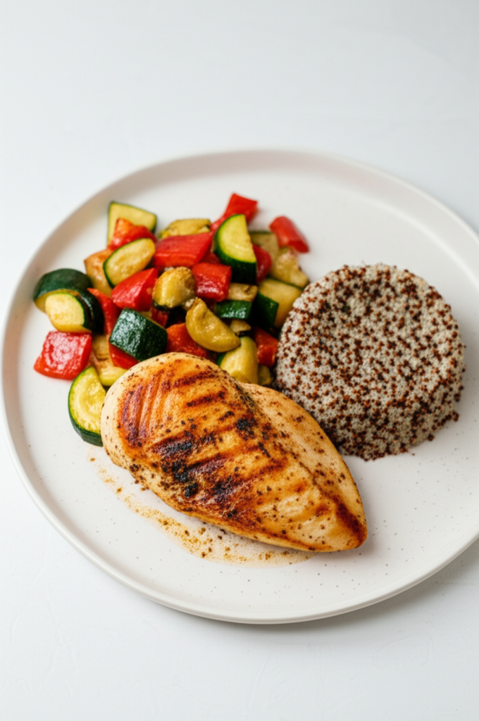 Grillad Kyckling med Quinoa och Rostade Grönsaker