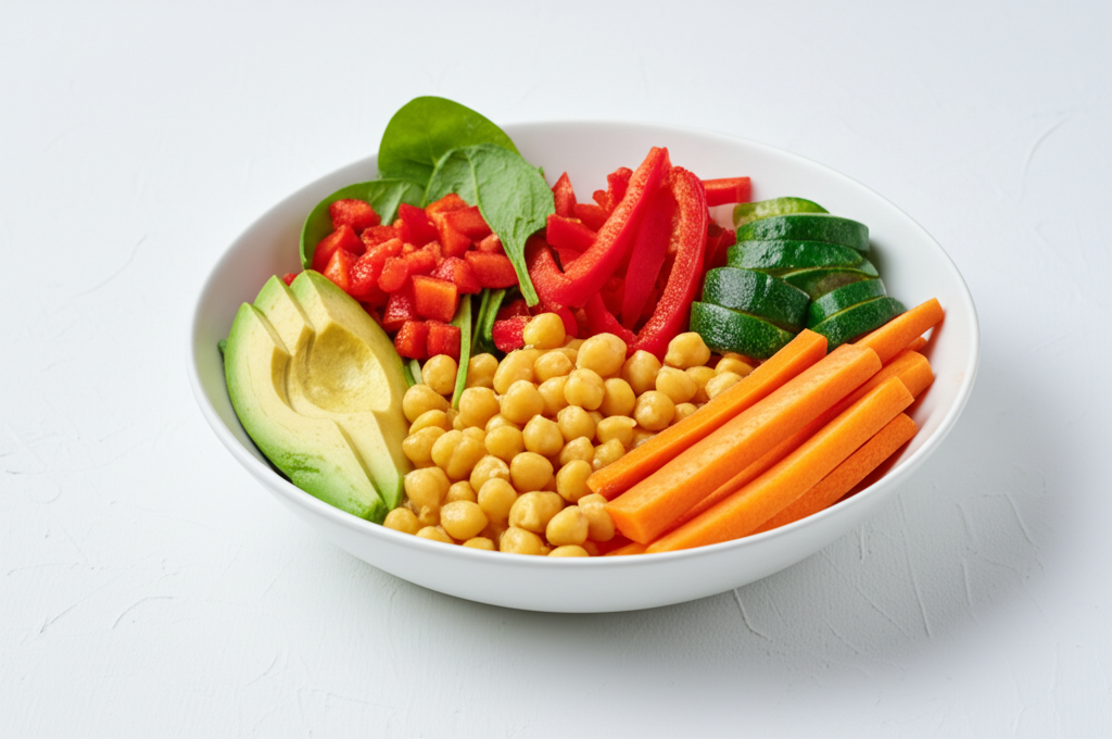 Bowl de Garbanzos y Verduras Asadas
