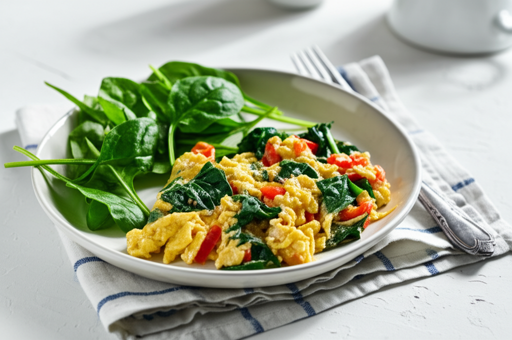 Proteinrik Äggröra med Grönsaker