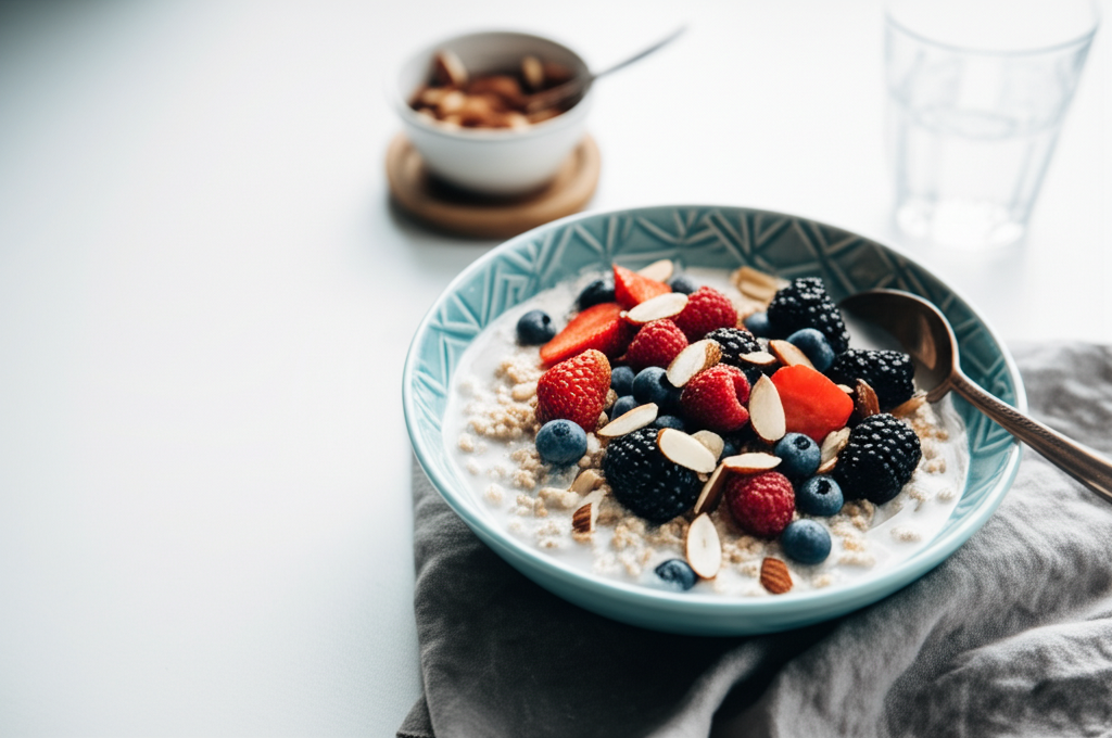 Havregrynsgröt med Bär och Nötter