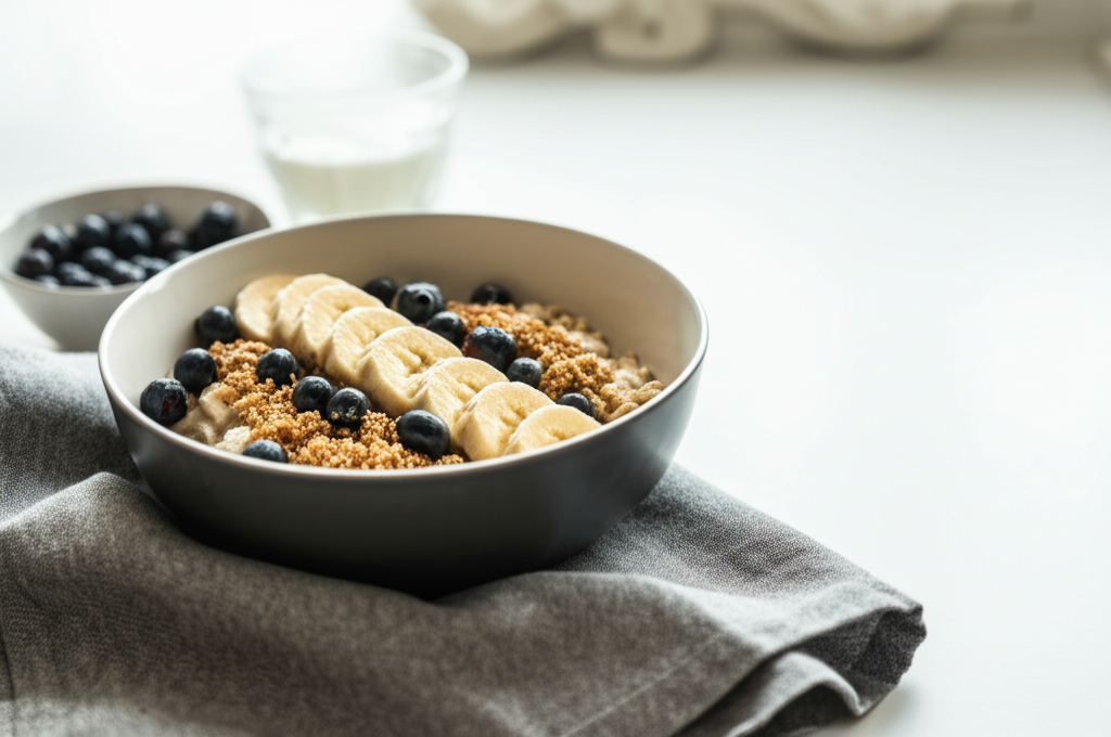 Hälsosam Havregrynsgröt med Bär och Nötter