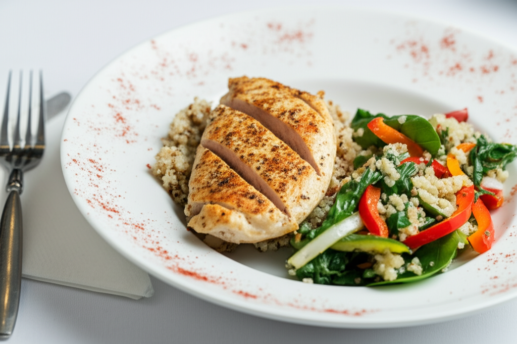 Ψητό Κοτόπουλο με Κινόα και Λαχανικά