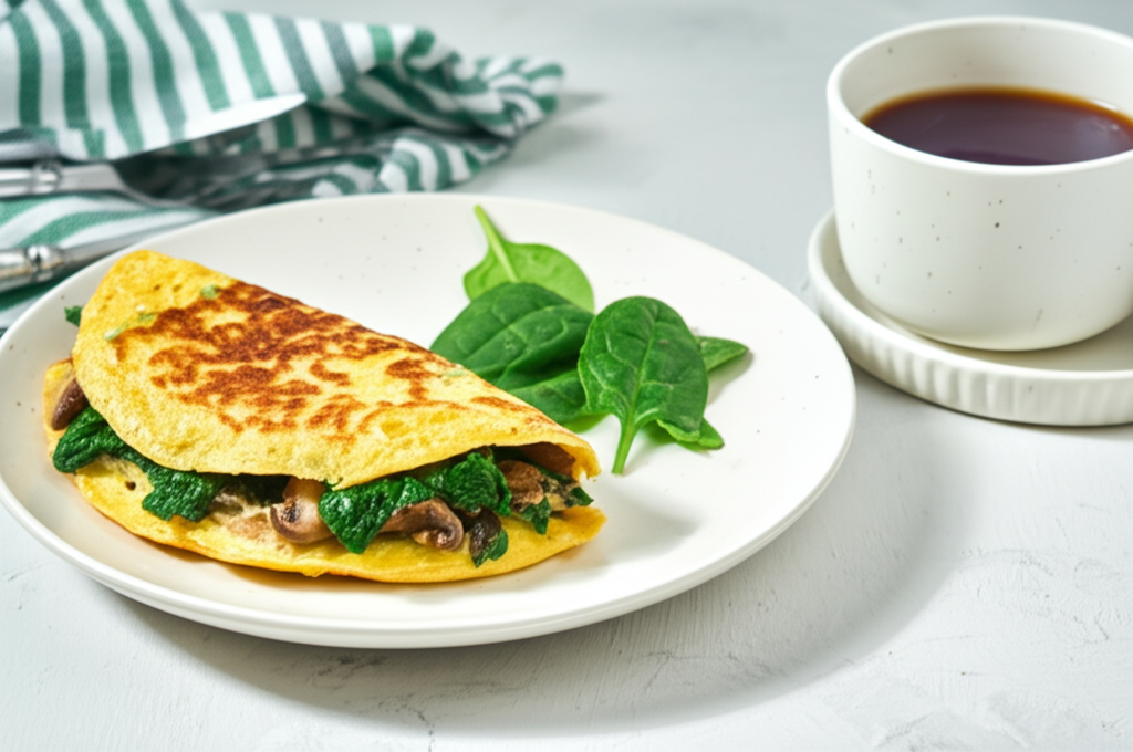 Tortilla de Espinacas y Champiñones