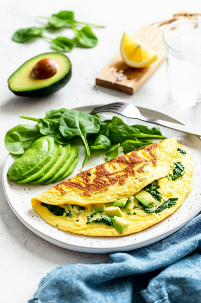 Leichtes Spinat-Avocado-Omelett