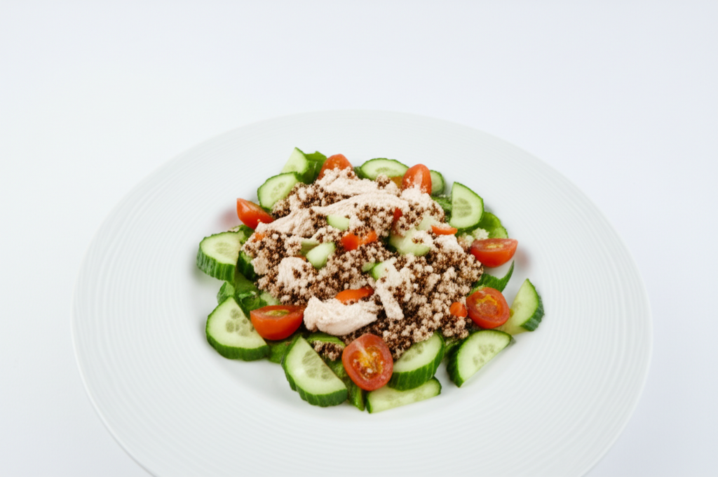 Куриный салат с киноа и овощами