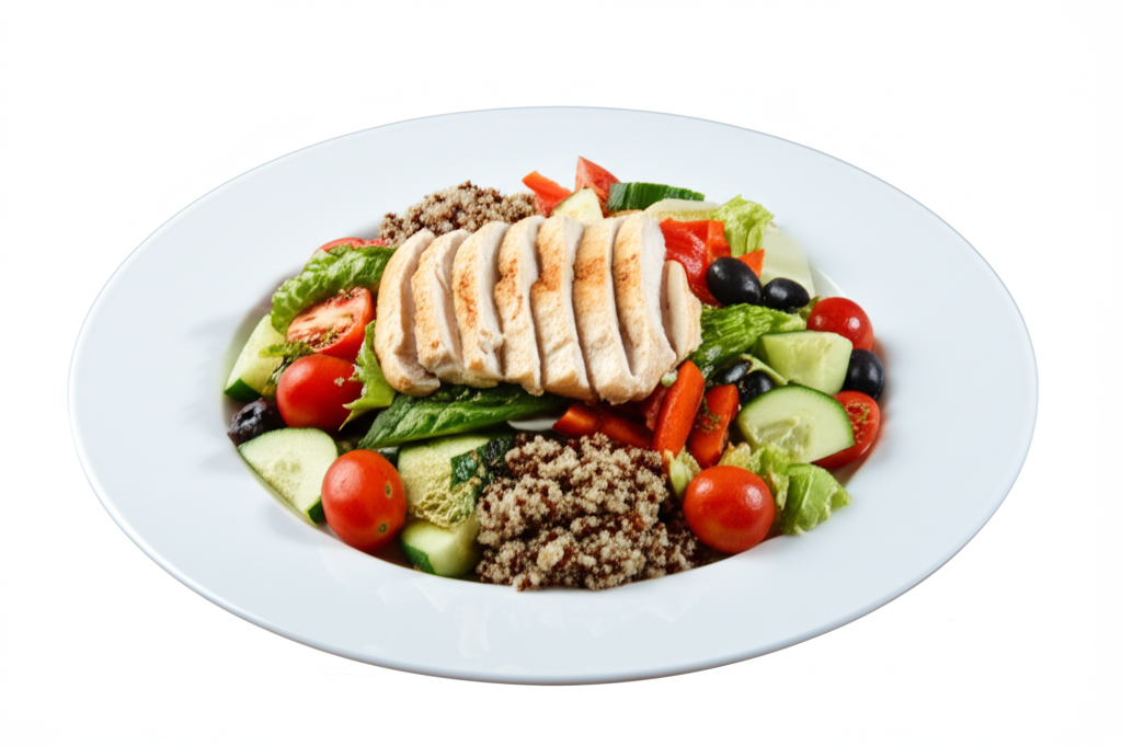 Izgara Tavuklu Renkli Sebze Salatası