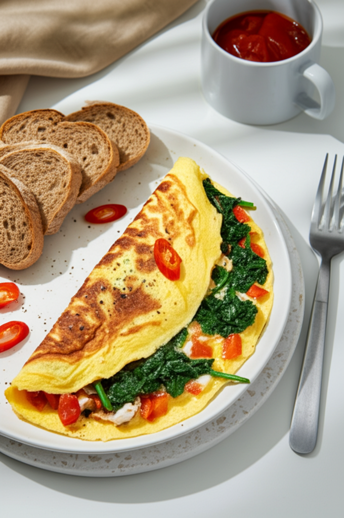 Omelette Energetico con Verdure e Pane Integrale