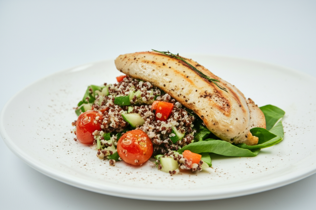 Pollo alla Griglia con Insalata di Quinoa e Verdure