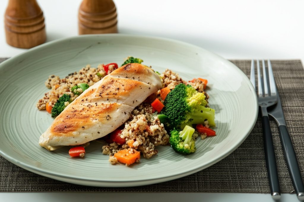 Hähnchen-Quinoa-Gemüsepfanne