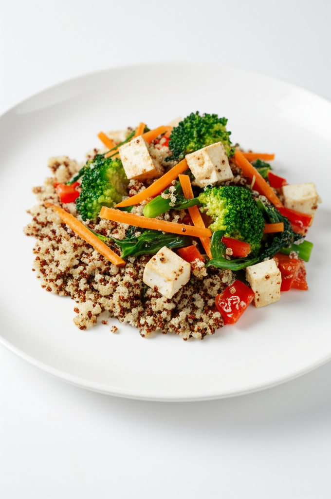 Ensalada tibia de quinoa y tofu