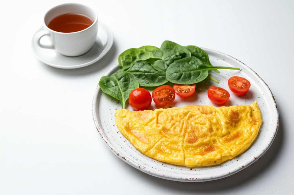 Υγιεινή Ομελέτα Λαχανικών με Βρώμη και Ψημένη Γλυκοπατάτα